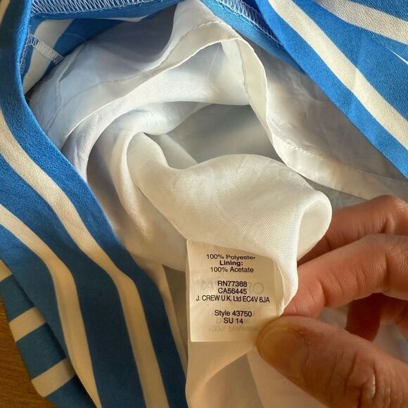 J. Crew Cornflower Blue Nautical Striped Dress Size 2 - Picture 4 of 12